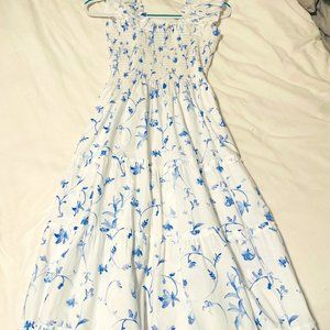 Hill House Ellie Nap Dress (S) in Blue Botanical